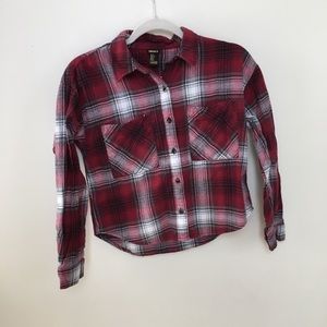 cropped red flannel